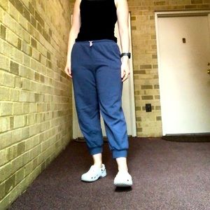 Comfy Blue Sweatpants with Pink Drawstring